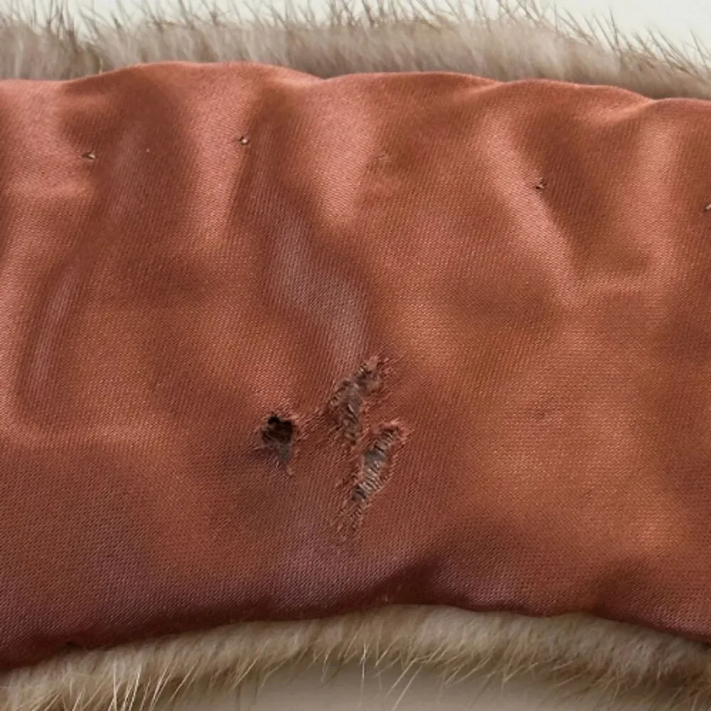 Vintage Genuine Fur Collar Stole Bundle Brown Soft Satin Lined Set